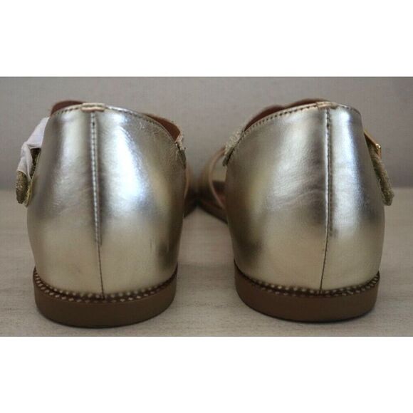 Emilie Karston Women Sz 40 US 9 Platinum Leather Soka Flat Sandals SIB - Picture 4 of 10